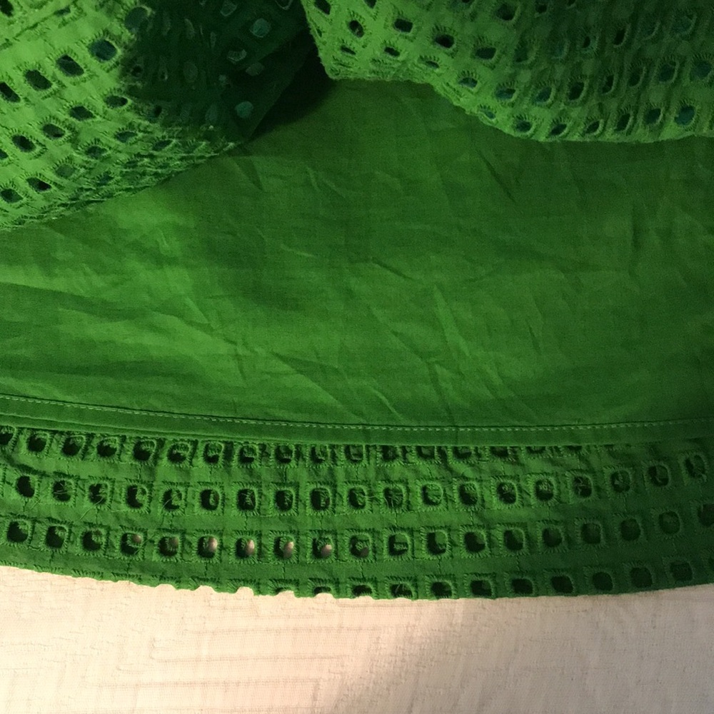 Kate Spade X Target Green Eyelet Midi Skirt Elastic Waist Size XXS - Picture 5 of 11